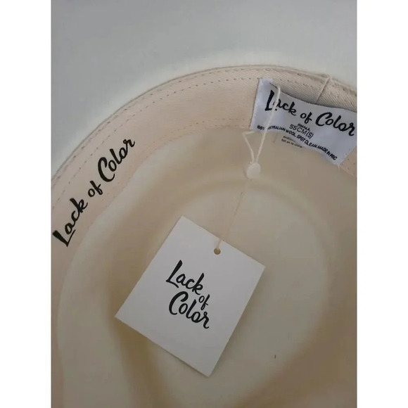 Lack of Color ‘The Beverly’ Women’s white Ivory W/brwn SM Fedora Hat New $149.00 main image 6